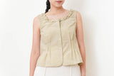 Beige Vest w/ ruffle trimming vest