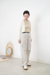 Ivory soft texture crop cardigan