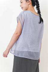 Light blue sheer double layer extra smooth ves