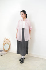 Charcoal h cutting skirt w/ outline stitching