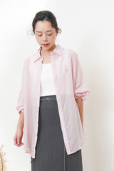 Pink soft shirt w/ embroidery ribbon