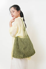 Green frech net beach bag w/ inner pouch
