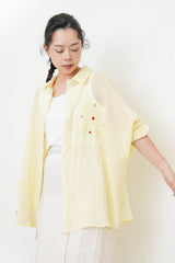 Lemon soft shirt w/ cute buttons