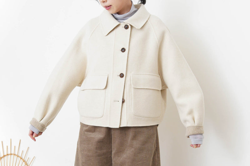 Off white merino wool jacket in 2 ways