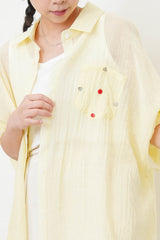 Lemon soft shirt w/ cute buttons
