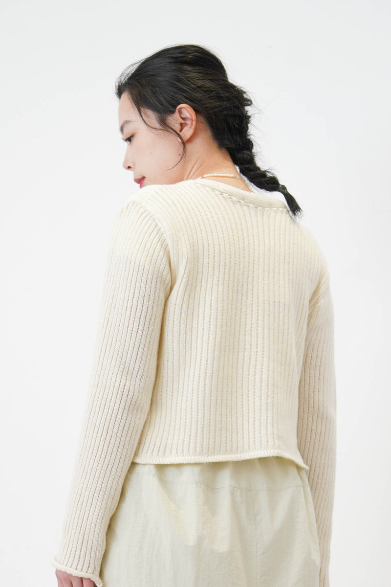 Ivory cardigan w/ strings knot details
