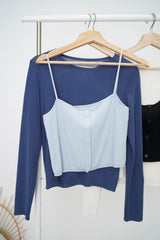 Blue cami w/ navy inner