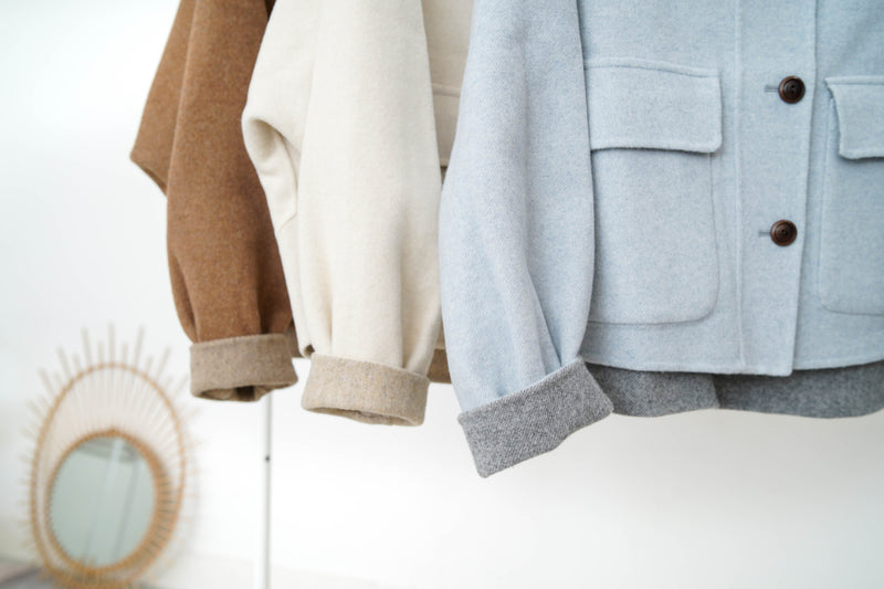 Off white merino wool jacket in 2 ways