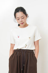 White detail embroidery Tee