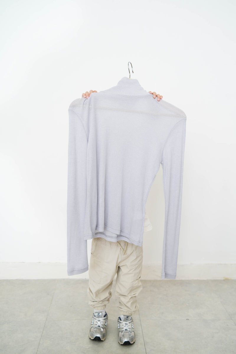 Stripes soft inner in loose turtle neck