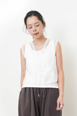White lace vest blouse