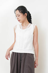 White lace vest blouse
