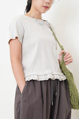 Detail ruffle mesh cami w/ ruffle tee in set