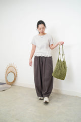 Green frech net beach bag w/ inner pouch
