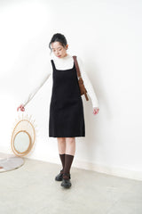 Little black knit dress in square collar