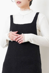 Ivory strand collar top w/ ruffle fringe