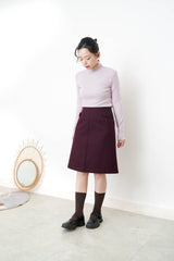 Burgundy A line cut wool skirt