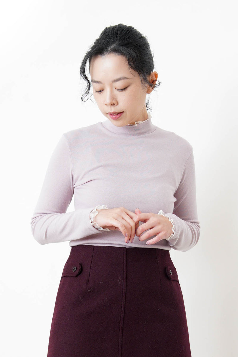 Pink strand collar top w/ ruffle fringe