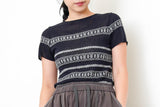 Navy pattern knit vest