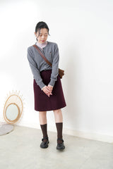 Grey soft cardigan w/ embroidery