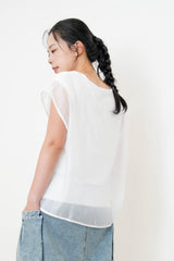 White sheer double layer extra smooth vest