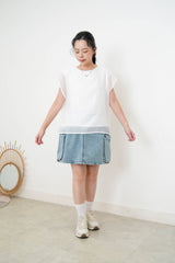 White sheer double layer extra smooth vest