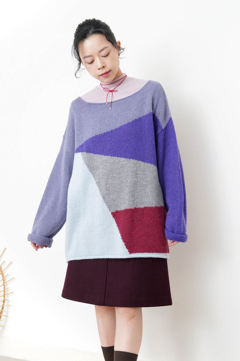 Purple palette sweater in loose cut