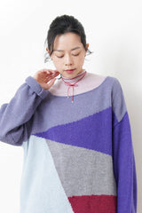 Purple palette sweater in loose cut