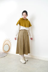 Mustard wool knit cape