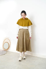 Mustard wool knit cape