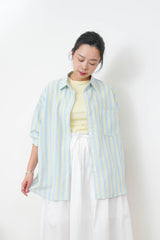 Contrast color stripy shirt