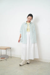 Contrast color stripy shirt