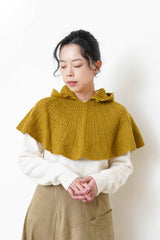 Mustard wool knit cape