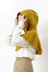 Mustard wool knit cape