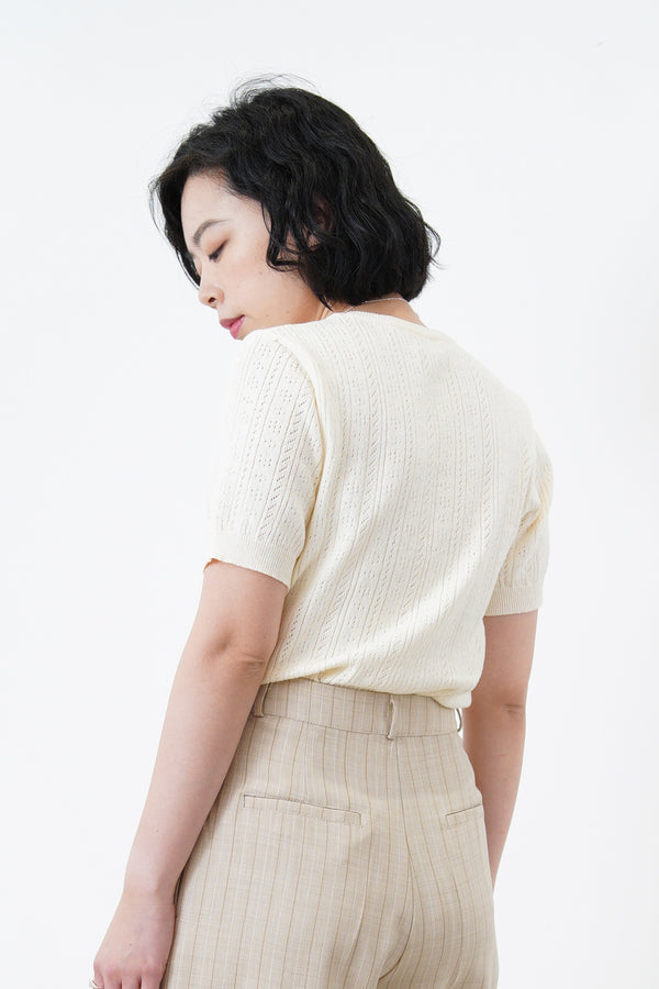Cream pattern top