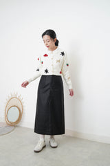 White cardigan w/ Christmas elements
