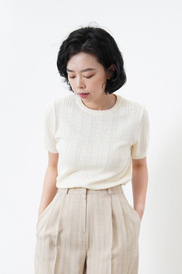 Cream pattern top