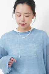 Long tie knot necklace