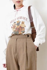 Brown wool trousers in pencil cut