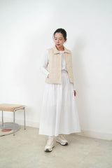 Cream padded vest jacket