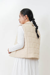Cream padded vest jacket
