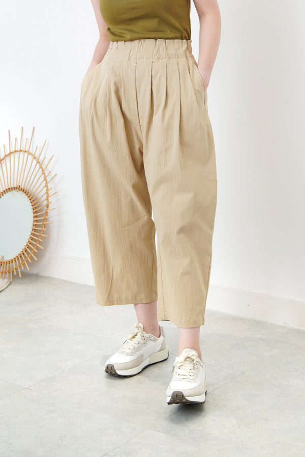 Balloon shape leisure pants in elastic waist