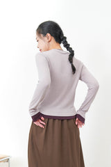 Dusty pink layers top in contrast color