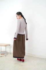 Dusty pink layers top in contrast color