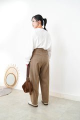Brown wool trousers in pencil cut