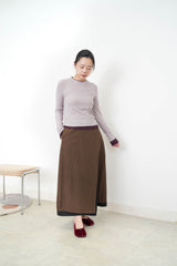 Dusty pink layers top in contrast color