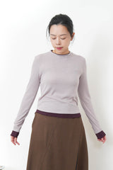 Dusty pink layers top in contrast color