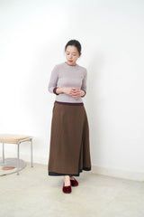 Dusty pink layers top in contrast color