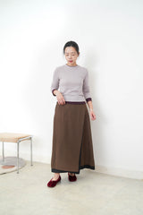 Dusty pink layers top in contrast color