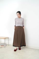 Dusty pink layers top in contrast color